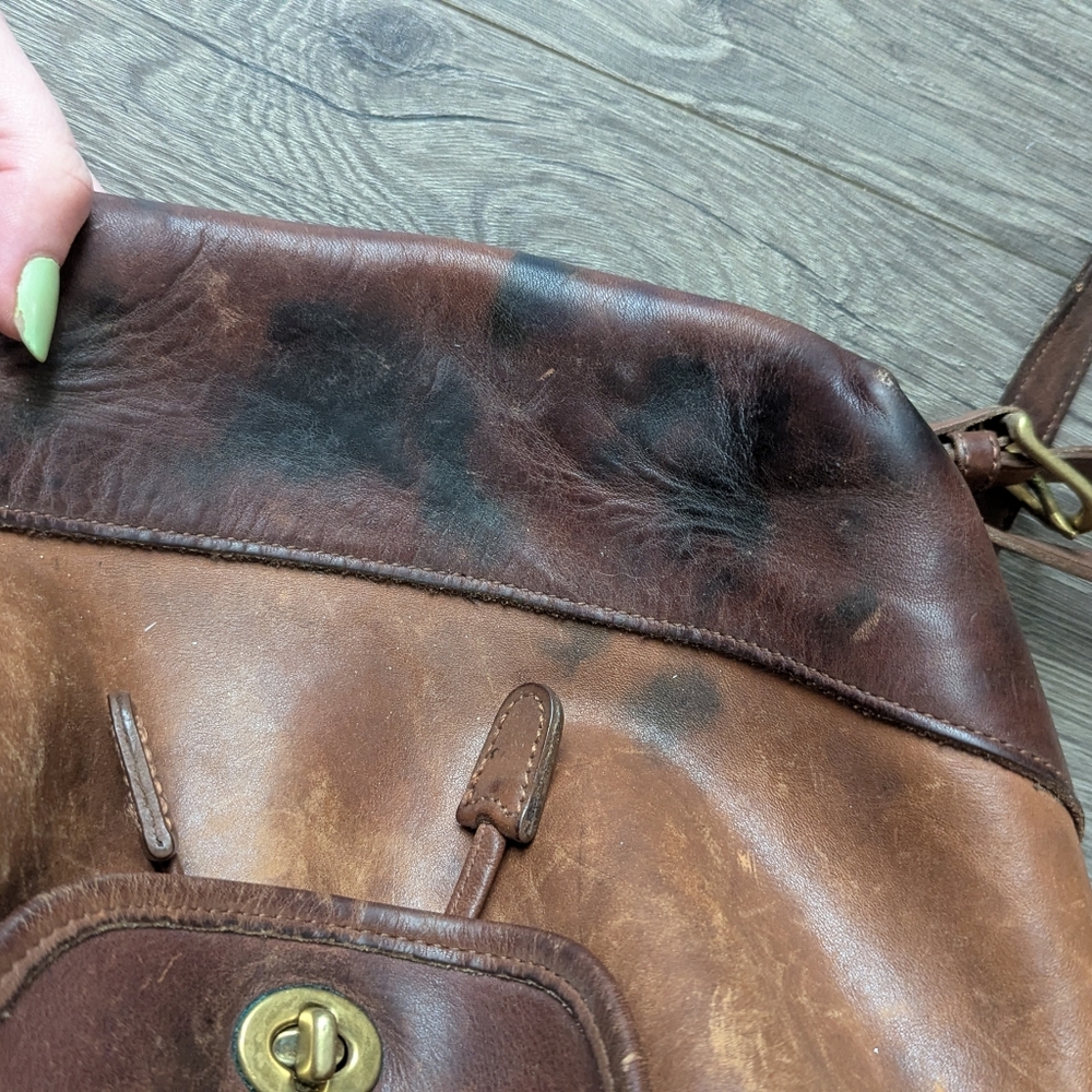 Vintage Coach Cognac Leather Backpack - Picture 9 of 16